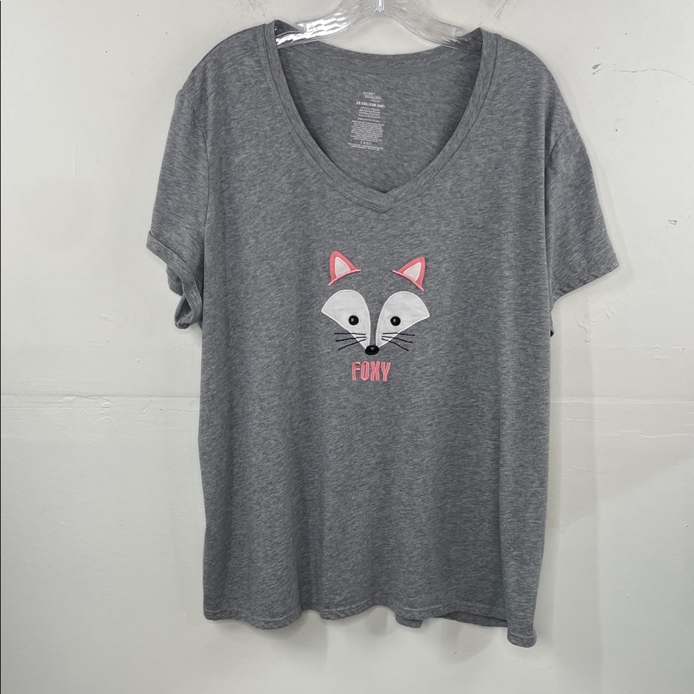 Secret Treasures Medium Heather Gray Tee Foxy short sleeve v neck size 3X